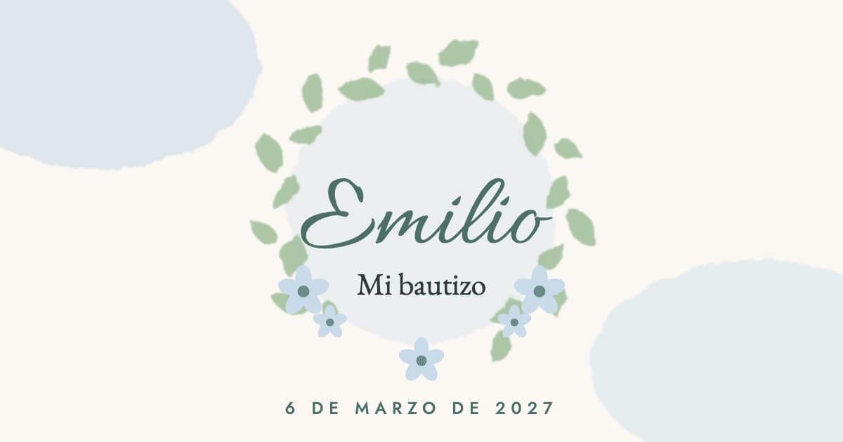 Corona de acuarela con el nombre de Emilio