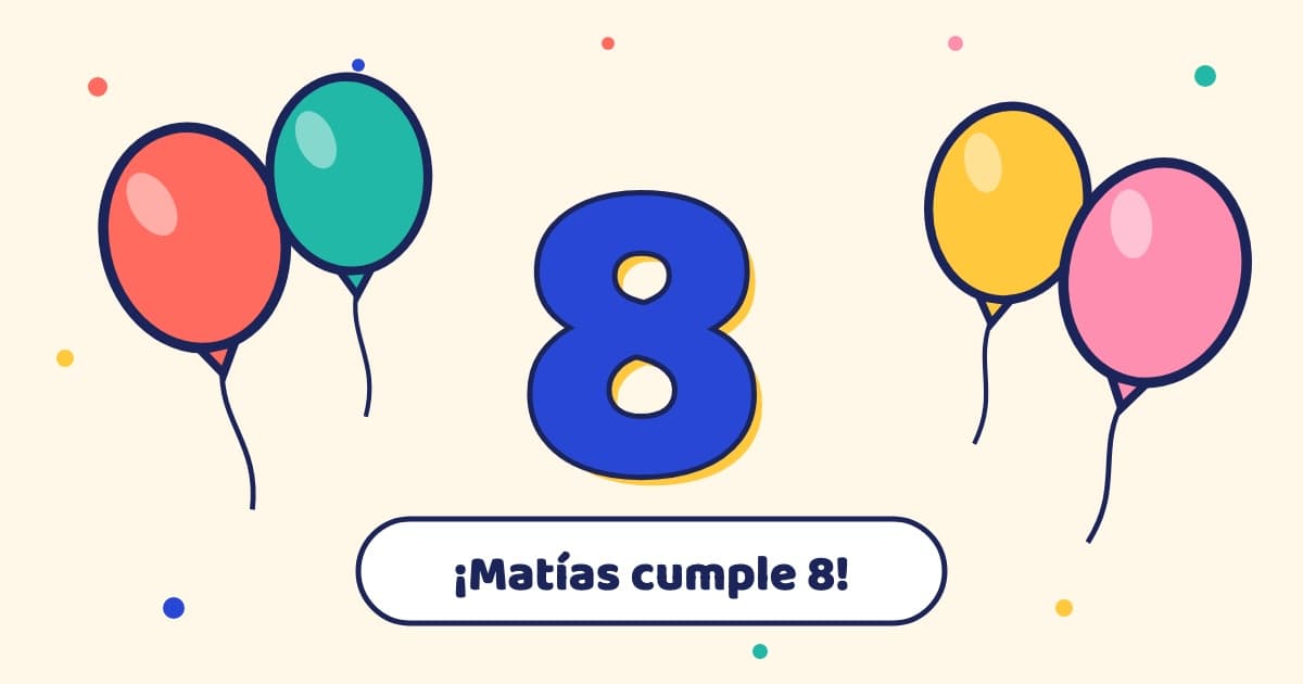 Globos y el número 8